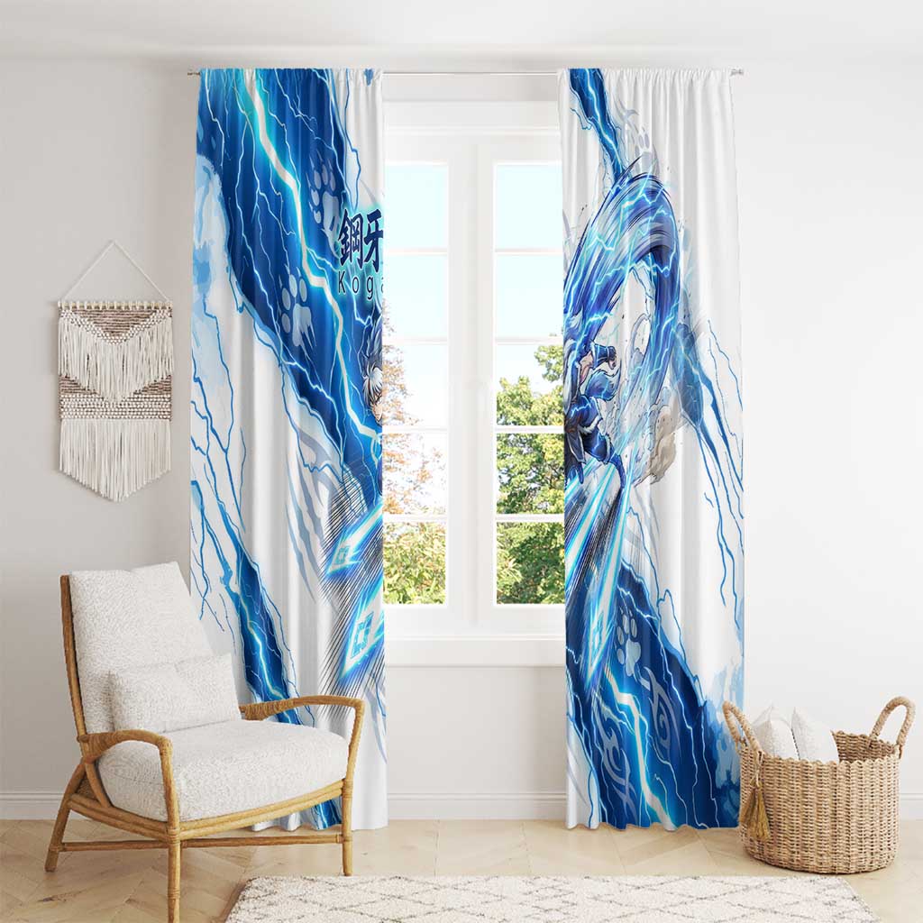 Koga Inuyasha Series Window Curtain Electric Storm Anime Style with Blue Wolf Spirit