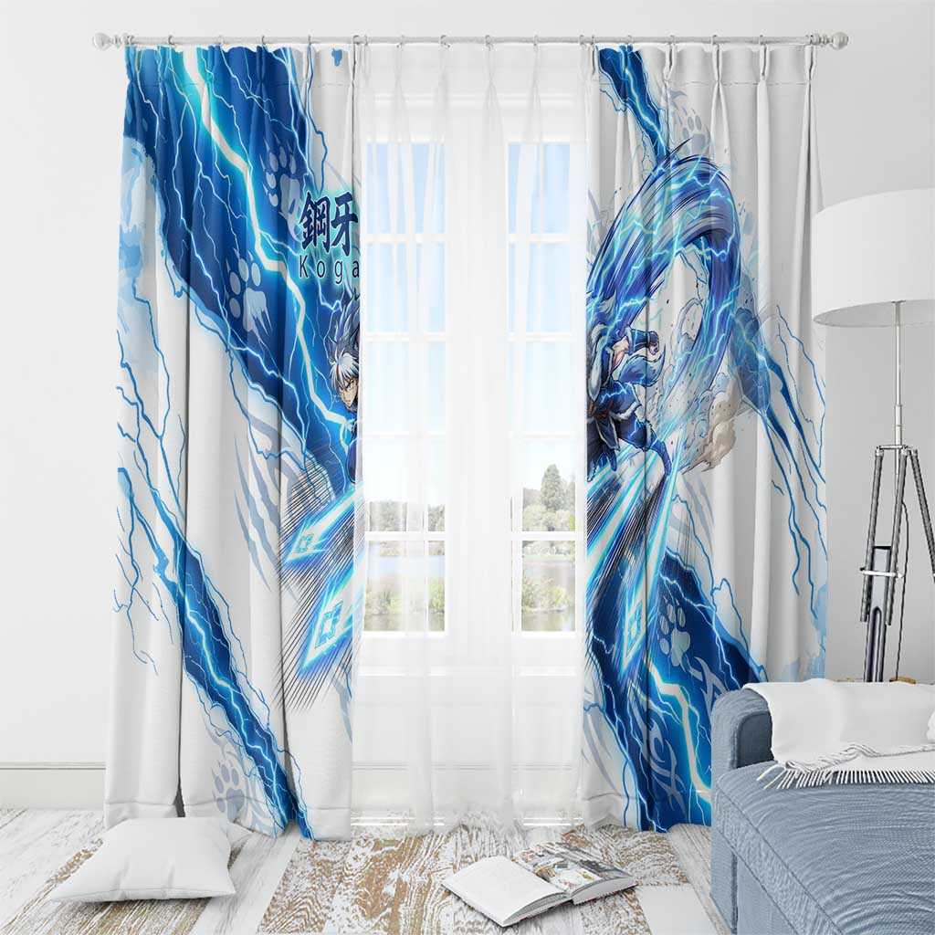Koga Inuyasha Series Window Curtain Electric Storm Anime Style with Blue Wolf Spirit