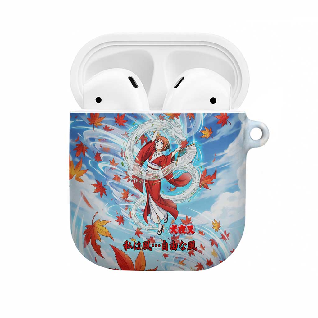 Kagura Inuyasha Series AirPods Case Wind Spirit Anime Style with Autumn Maple Leaves