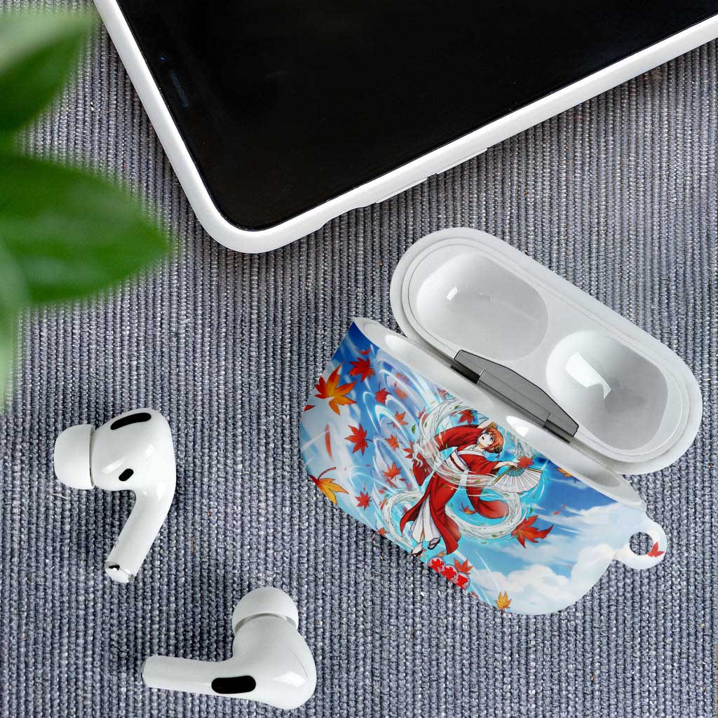 Kagura Inuyasha Series AirPods Case Wind Spirit Anime Style with Autumn Maple Leaves