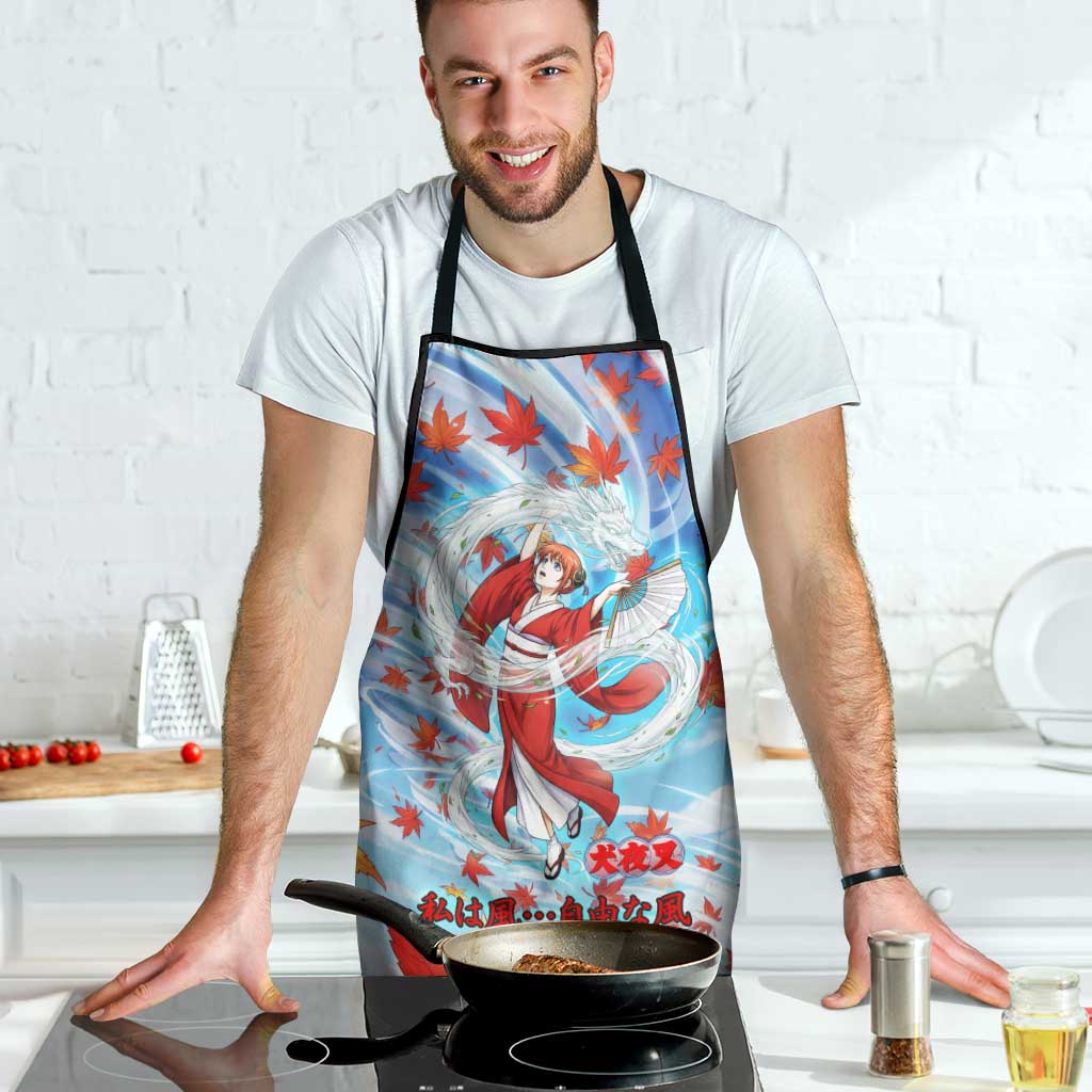 Kagura Inuyasha Series Apron Wind Spirit Anime Style with Autumn Maple Leaves