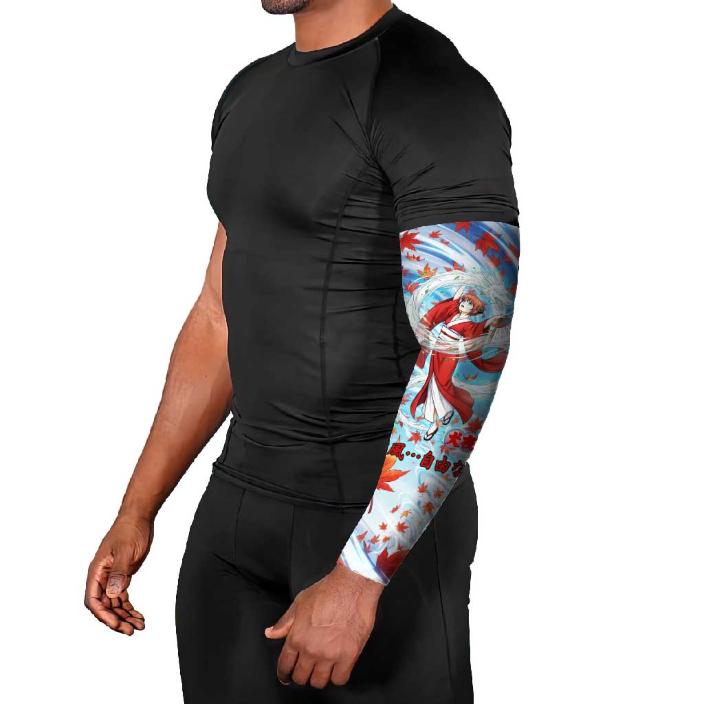 Kagura Inuyasha Series Arm Sleeves Wind Spirit Anime Style with Autumn Maple Leaves