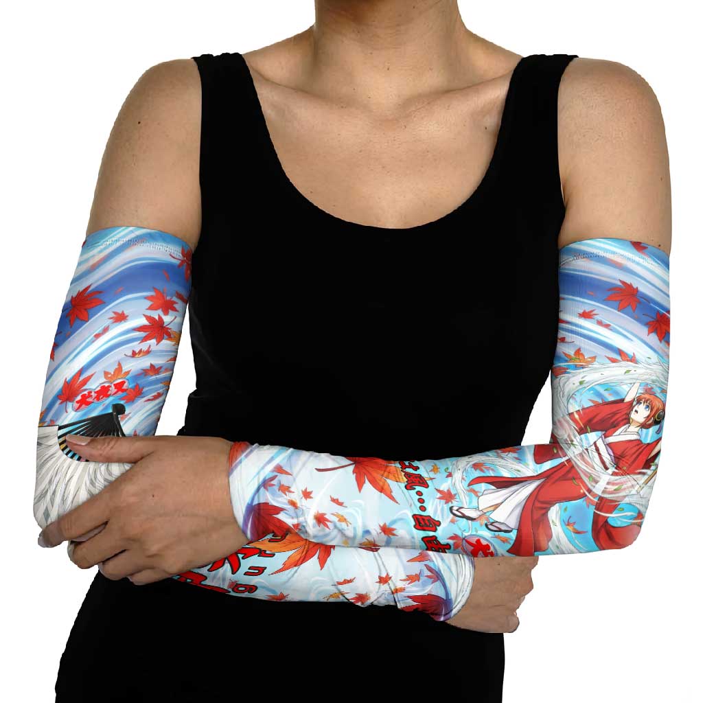 Kagura Inuyasha Series Arm Sleeves Wind Spirit Anime Style with Autumn Maple Leaves