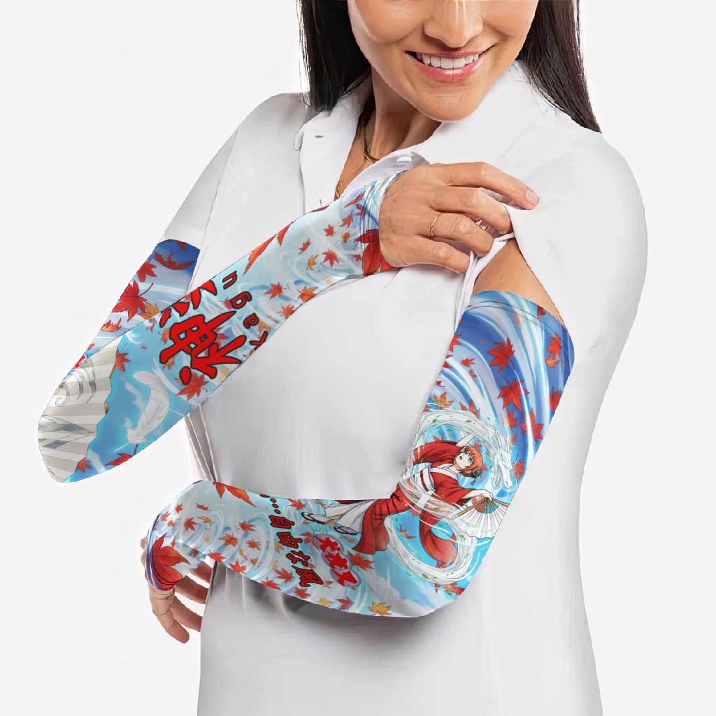 Kagura Inuyasha Series Arm Sleeves Wind Spirit Anime Style with Autumn Maple Leaves
