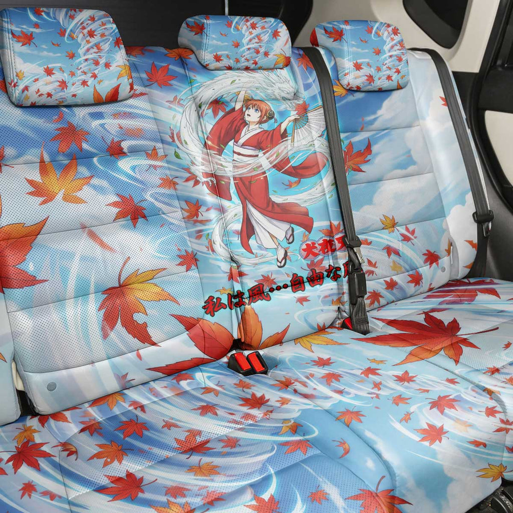 Kagura Inuyasha Series Back Car Seat Cover Wind Spirit Anime Style with Autumn Maple Leaves