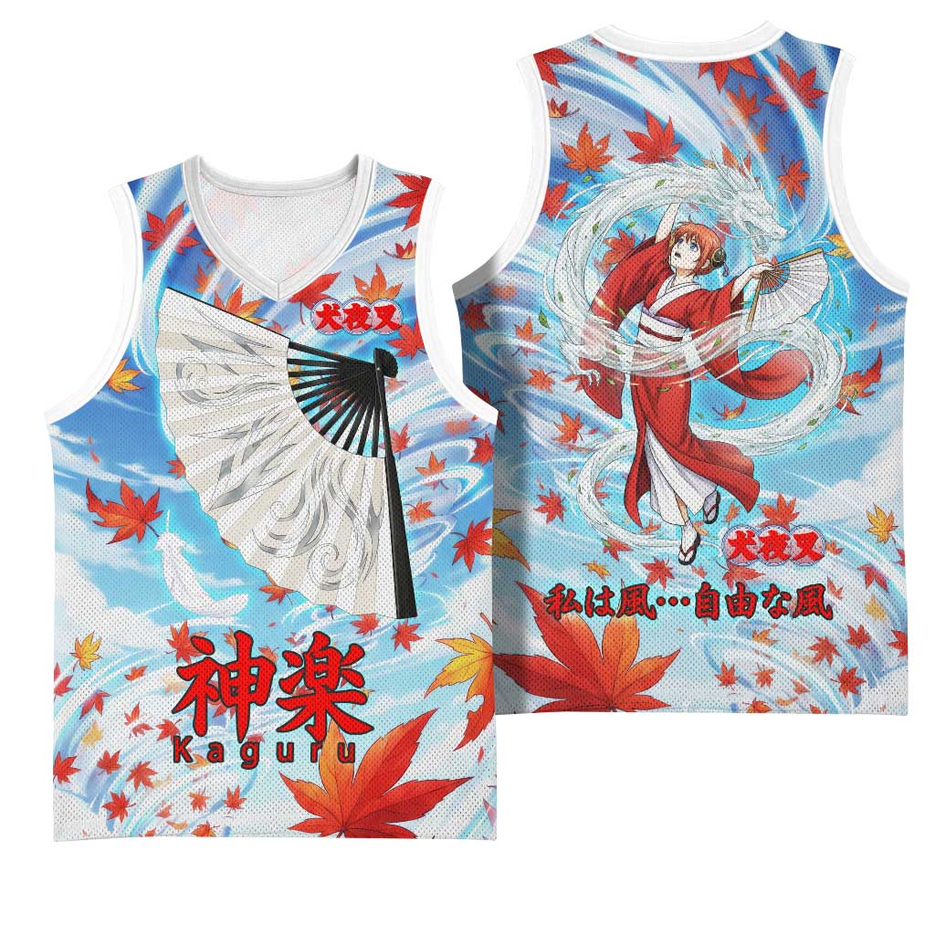 Kagura Inuyasha Series Basketball Jersey Wind Spirit Anime Style with Autumn Maple Leaves