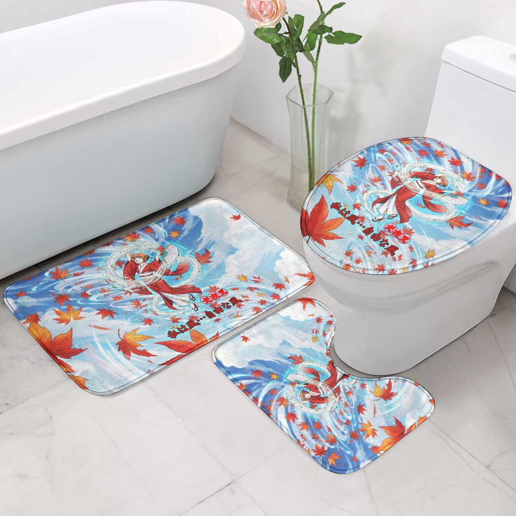 Kagura Inuyasha Series Bathroom Set Wind Spirit Anime Style with Autumn Maple Leaves