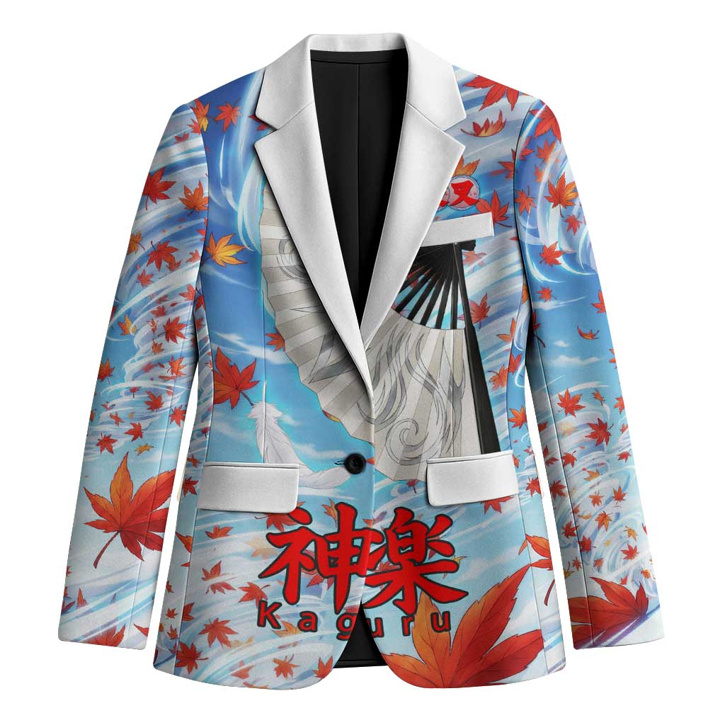 Kagura Inuyasha Series Blazer Wind Spirit Anime Style with Autumn Maple Leaves
