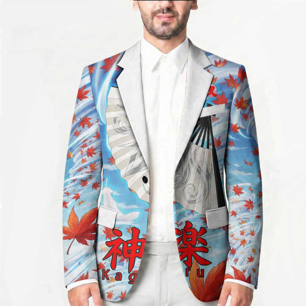 Kagura Inuyasha Series Blazer Wind Spirit Anime Style with Autumn Maple Leaves