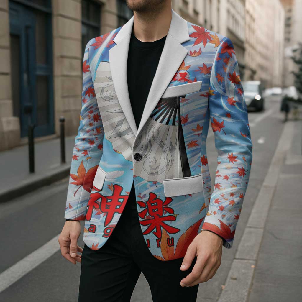 Kagura Inuyasha Series Blazer Wind Spirit Anime Style with Autumn Maple Leaves