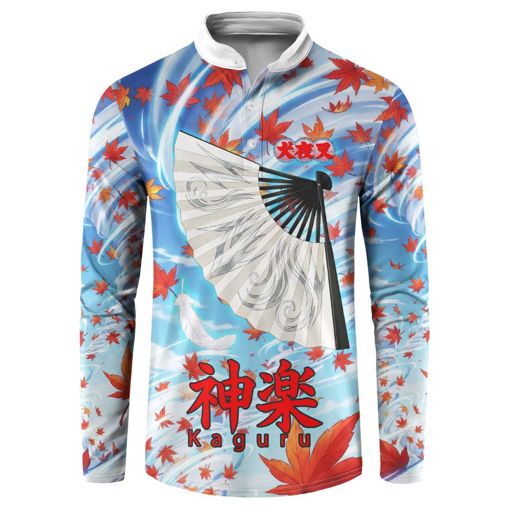 Kagura Inuyasha Series Button Sweatshirt Wind Spirit Anime Style with Autumn Maple Leaves
