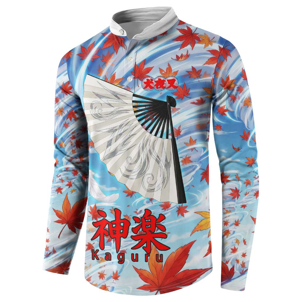Kagura Inuyasha Series Button Sweatshirt Wind Spirit Anime Style with Autumn Maple Leaves