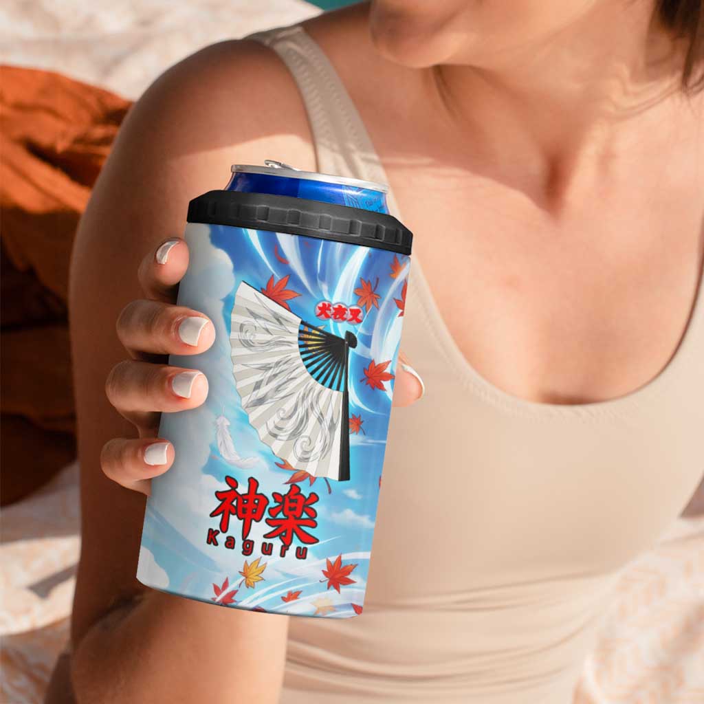 Kagura Inuyasha Series 4 in 1 Can Cooler Tumbler Wind Spirit Anime Style with Autumn Maple Leaves
