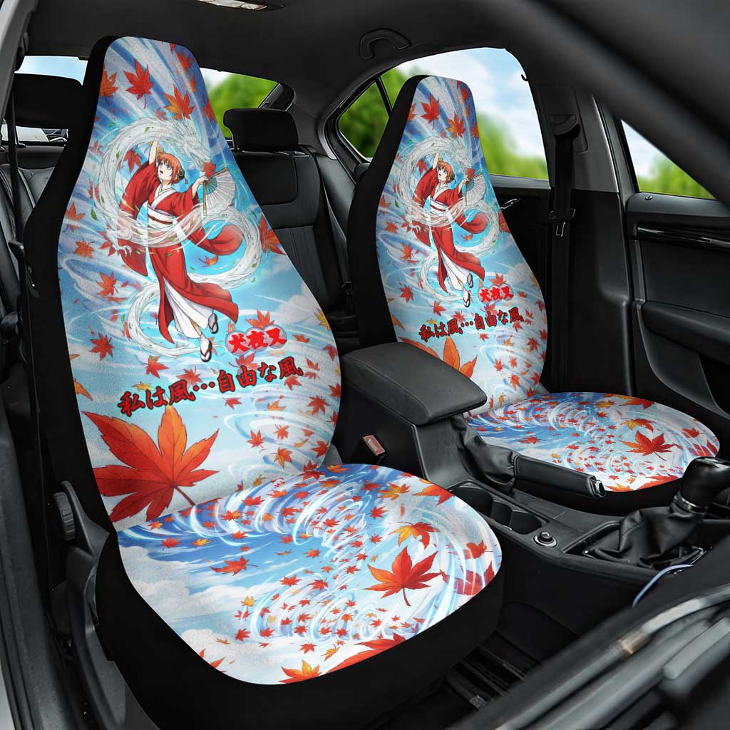 Kagura Inuyasha Series Car Seat Cover Wind Spirit Anime Style with Autumn Maple Leaves