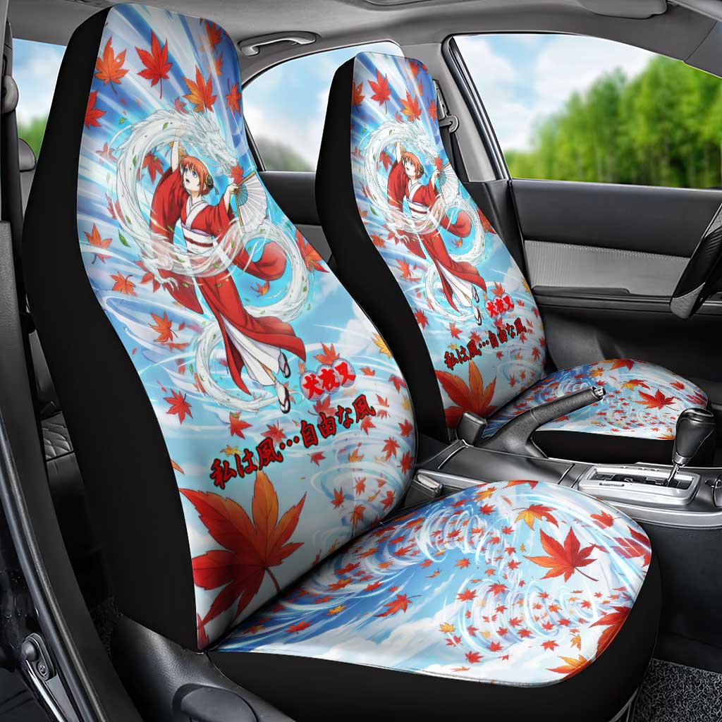 Kagura Inuyasha Series Car Seat Cover Wind Spirit Anime Style with Autumn Maple Leaves