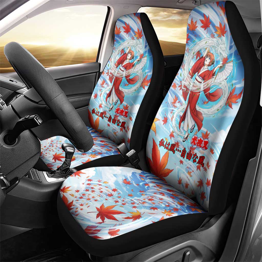 Kagura Inuyasha Series Car Seat Cover Wind Spirit Anime Style with Autumn Maple Leaves