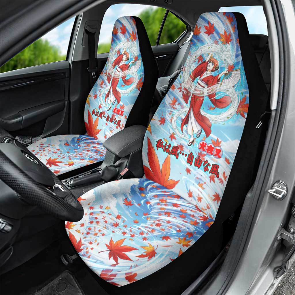 Kagura Inuyasha Series Car Seat Cover Wind Spirit Anime Style with Autumn Maple Leaves