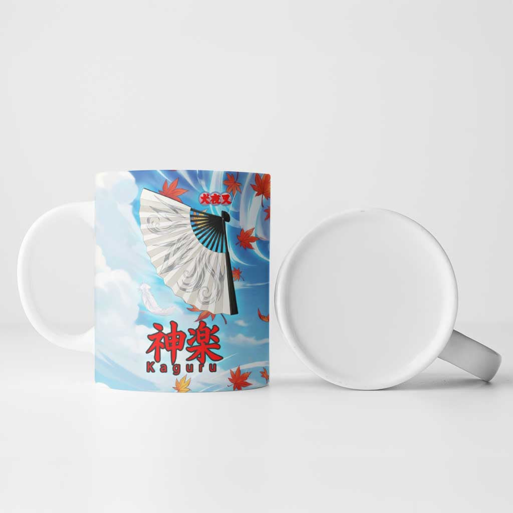 Kagura Inuyasha Series Ceramic Mug Wind Spirit Anime Style with Autumn Maple Leaves