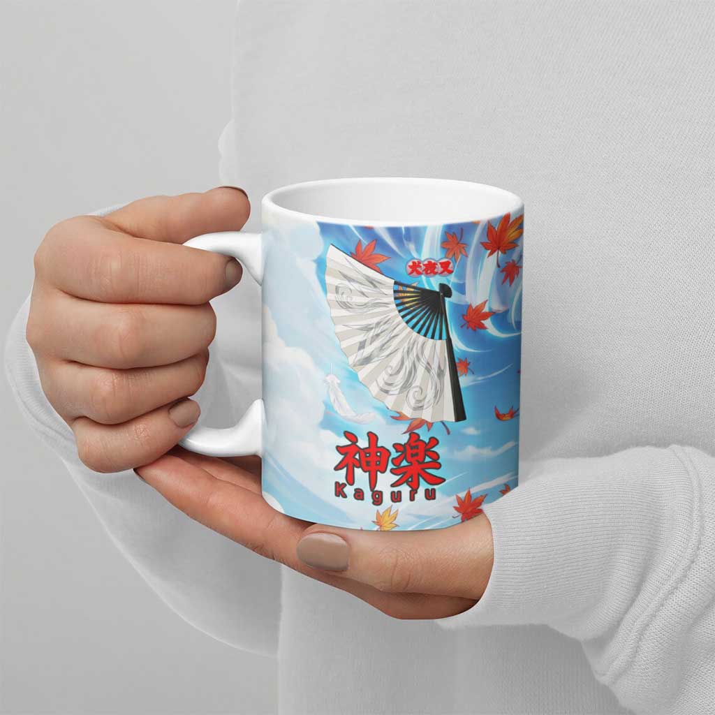 Kagura Inuyasha Series Ceramic Mug Wind Spirit Anime Style with Autumn Maple Leaves