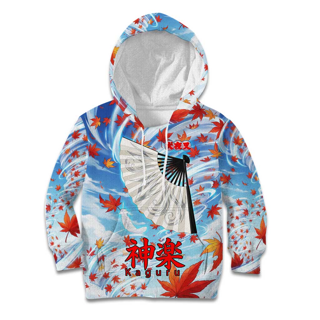 Kagura Inuyasha Series Kid Hoodie Wind Spirit Anime Style with Autumn Maple Leaves