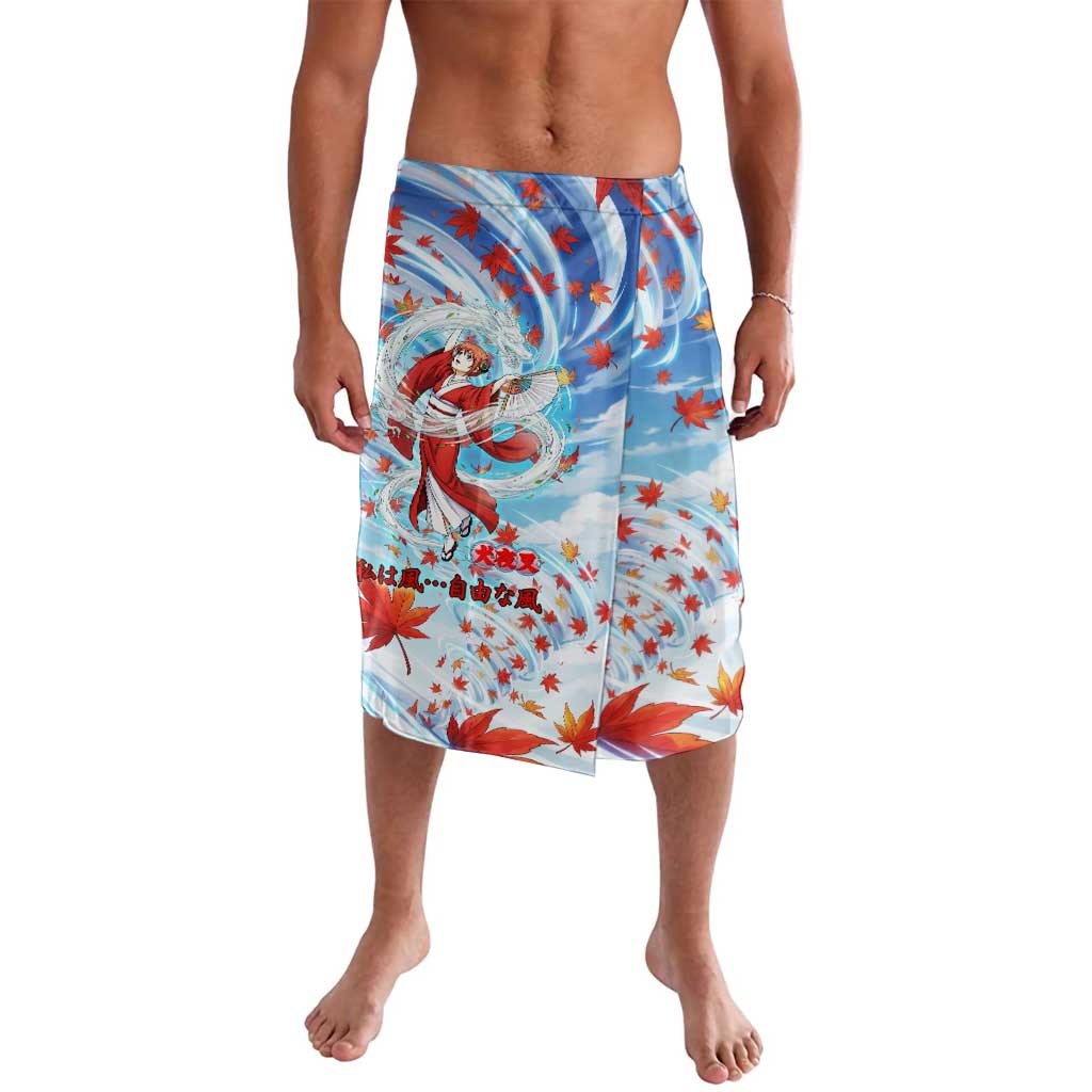 Kagura Inuyasha Series Lavalava Wind Spirit Anime Style with Autumn Maple Leaves