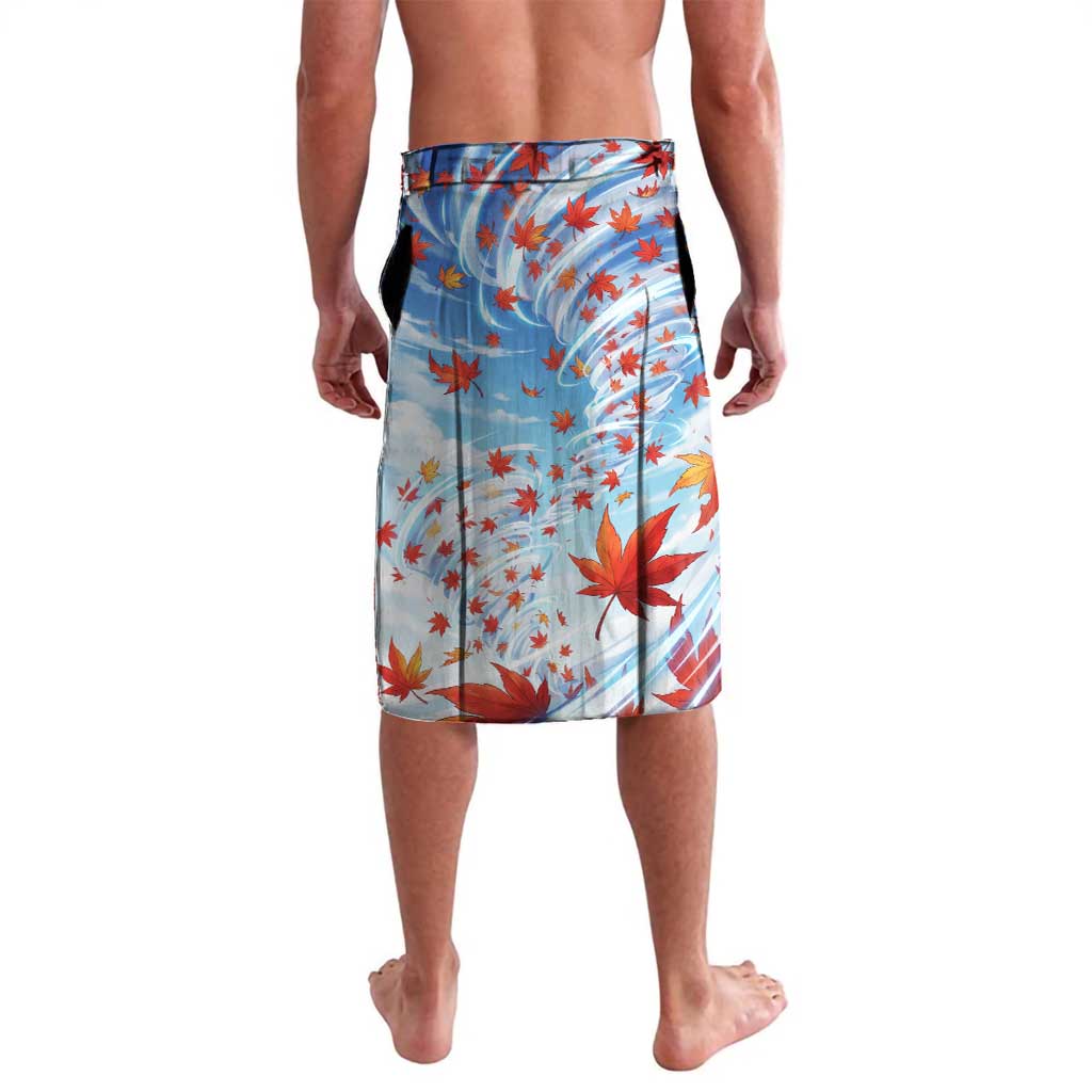 Kagura Inuyasha Series Lavalava Wind Spirit Anime Style with Autumn Maple Leaves