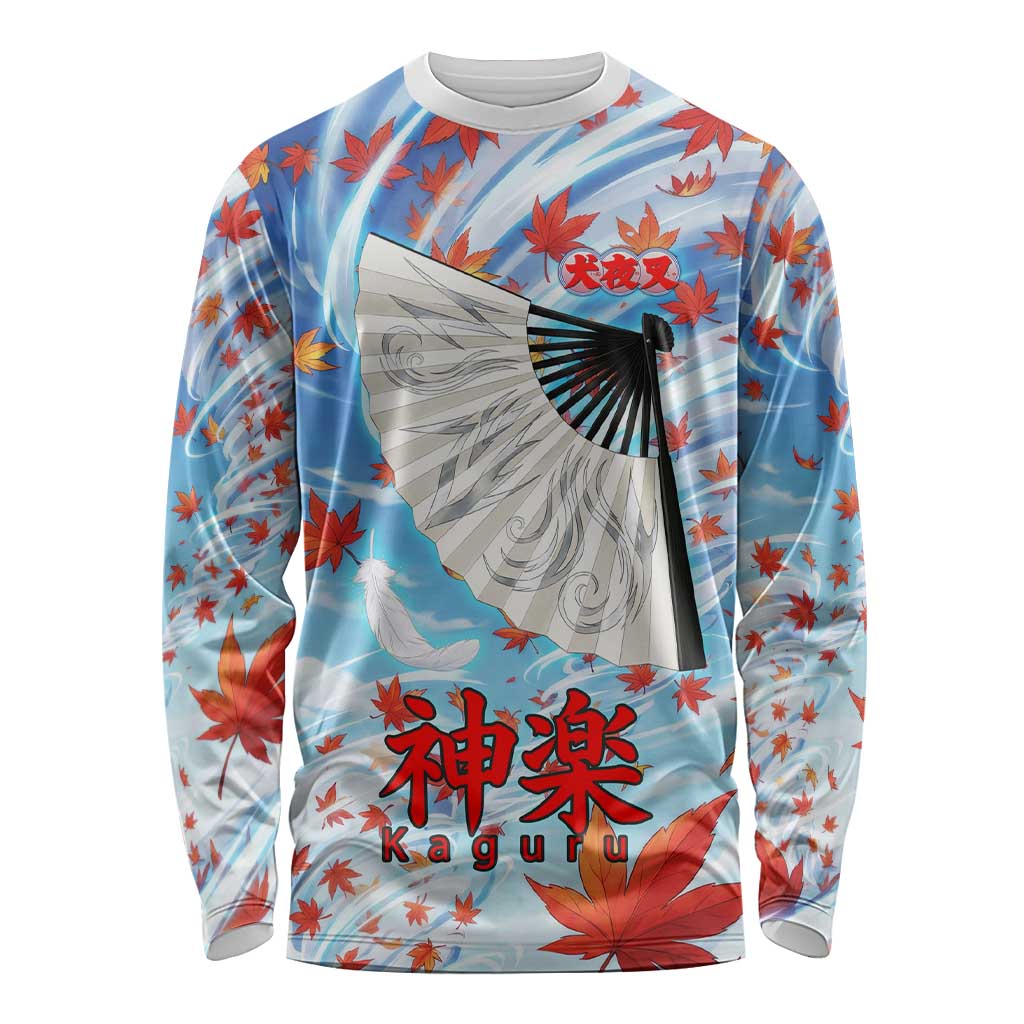 Kagura Inuyasha Series Long Sleeve Shirt Wind Spirit Anime Style with Autumn Maple Leaves
