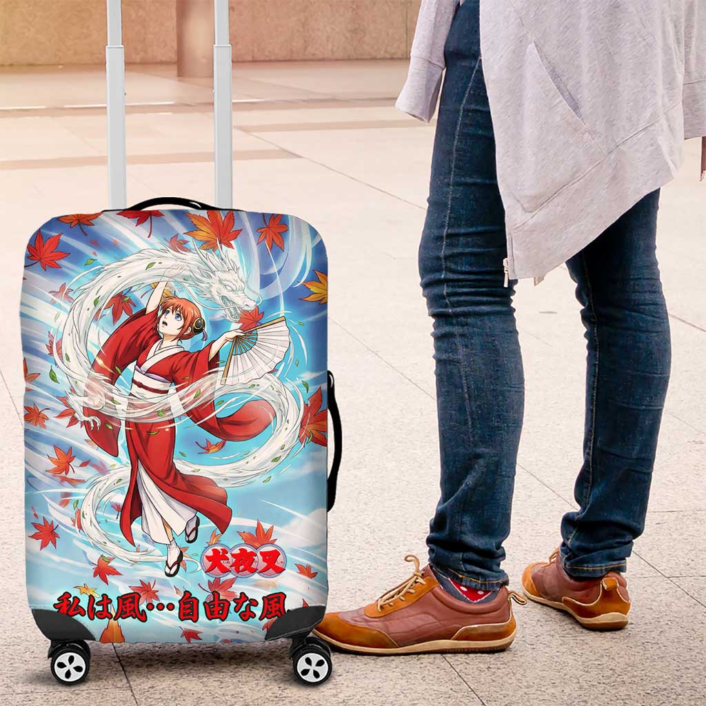Kagura Inuyasha Series Luggage Cover Wind Spirit Anime Style with Autumn Maple Leaves