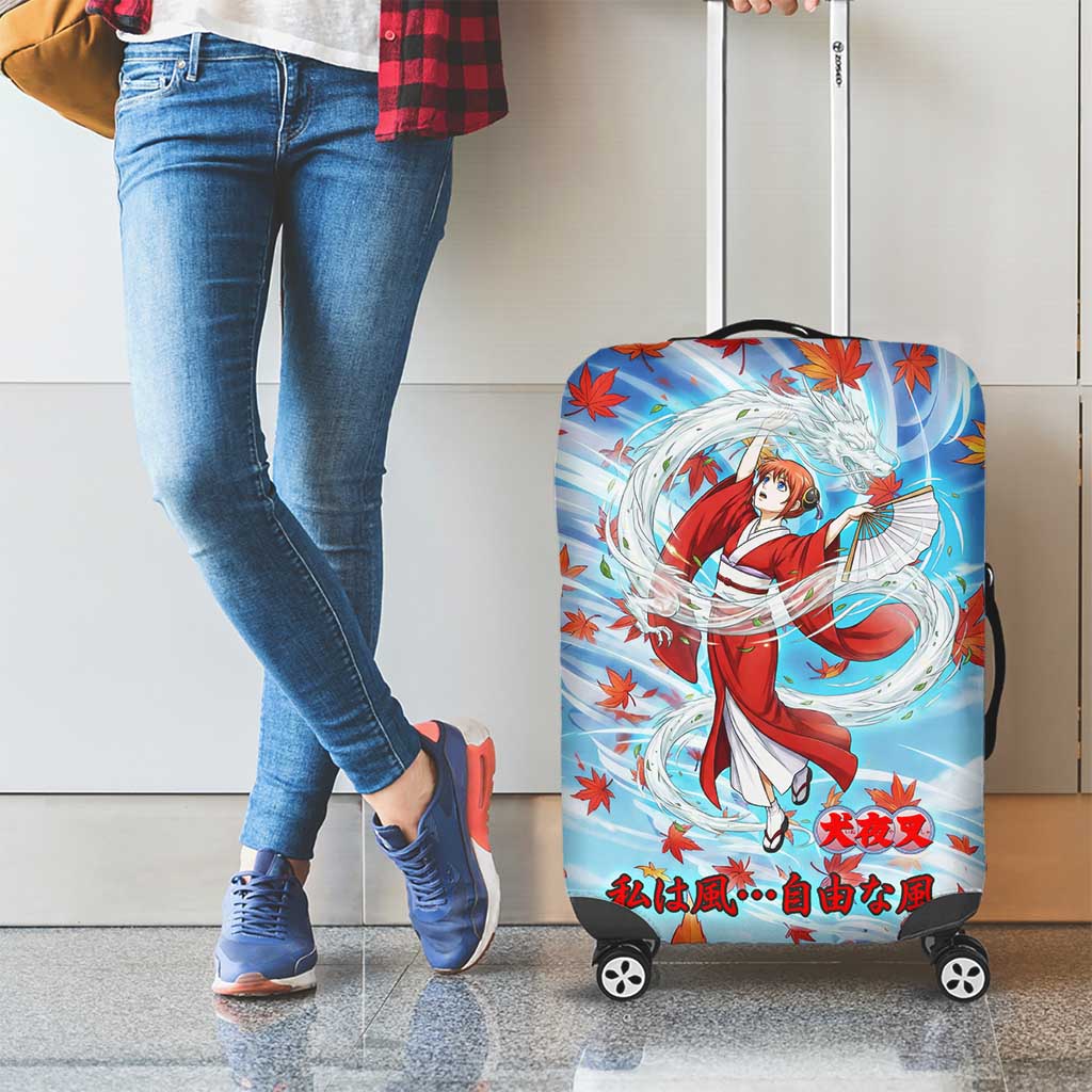 Kagura Inuyasha Series Luggage Cover Wind Spirit Anime Style with Autumn Maple Leaves