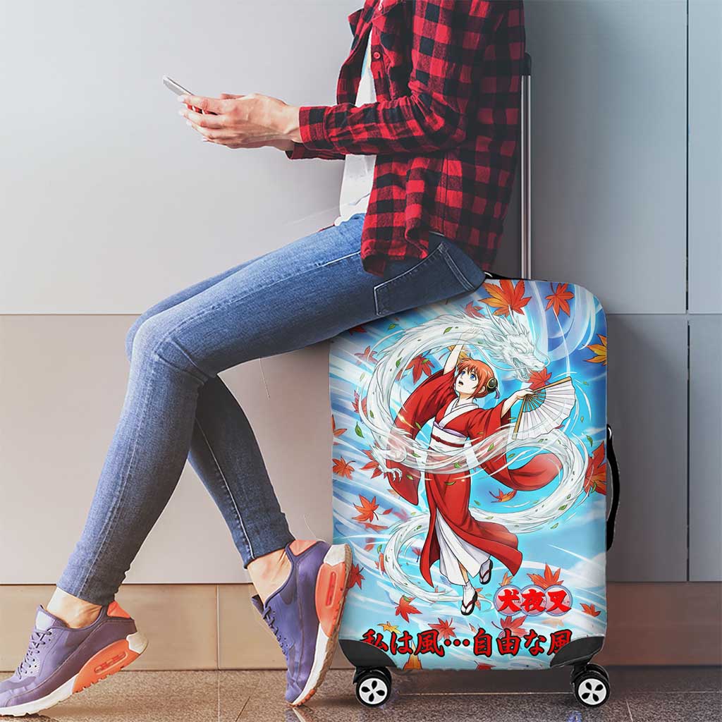Kagura Inuyasha Series Luggage Cover Wind Spirit Anime Style with Autumn Maple Leaves