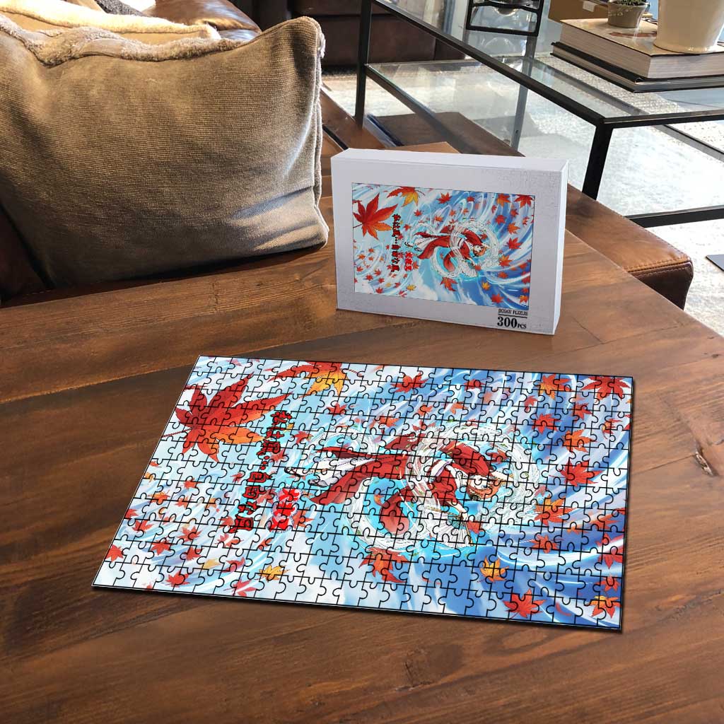Kagura Inuyasha Series Puzzle Wind Spirit Anime Style with Autumn Maple Leaves