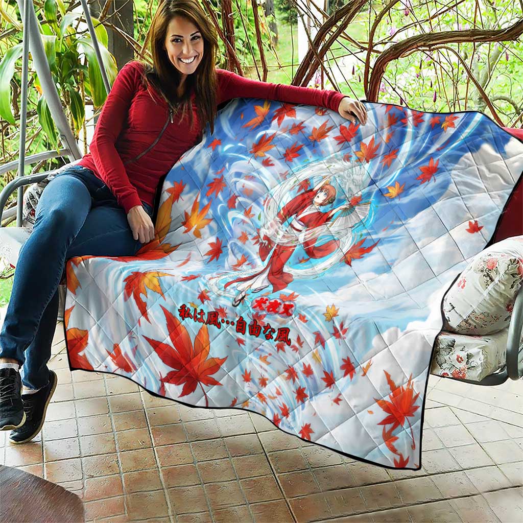 Kagura Inuyasha Series Quilt Wind Spirit Anime Style with Autumn Maple Leaves