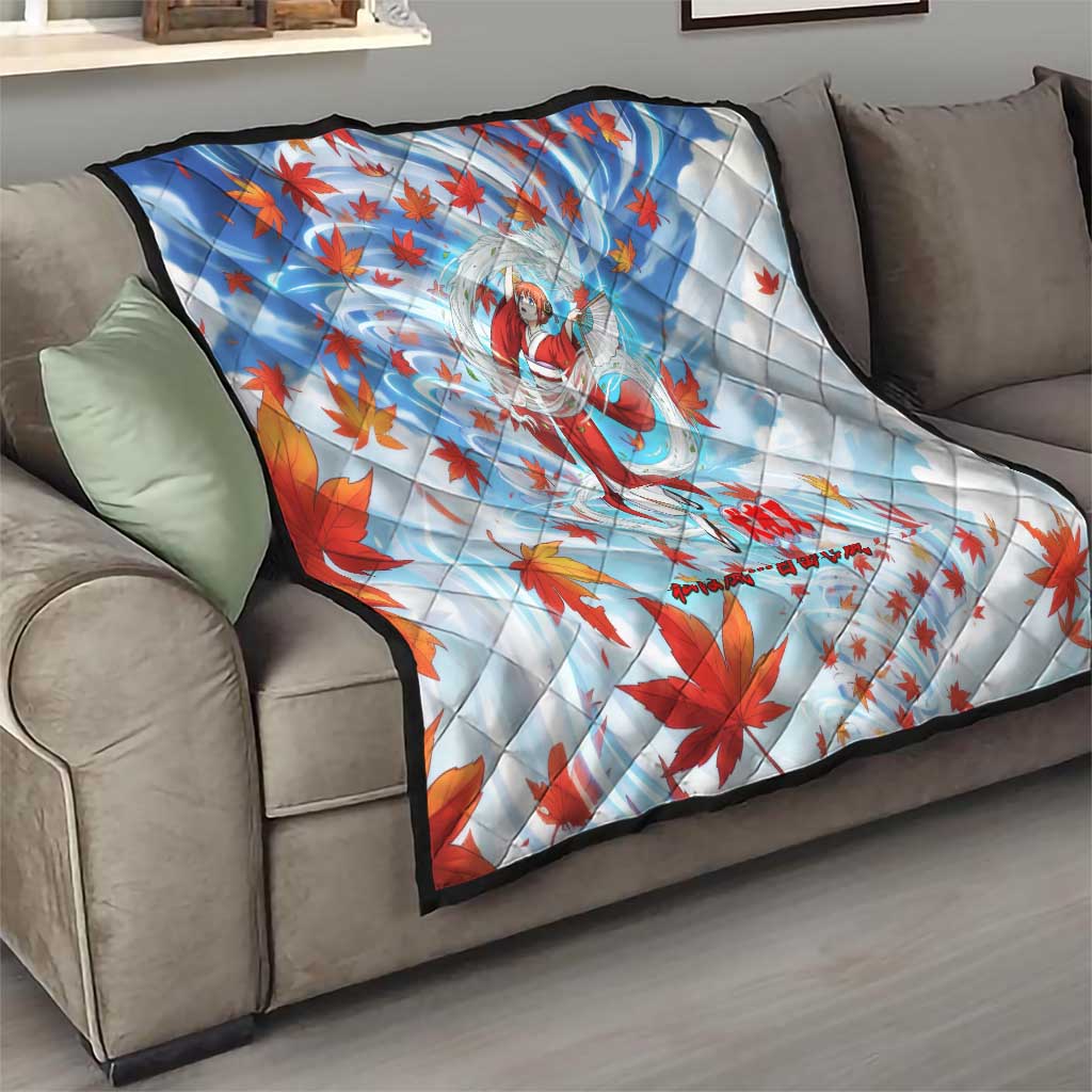 Kagura Inuyasha Series Quilt Wind Spirit Anime Style with Autumn Maple Leaves
