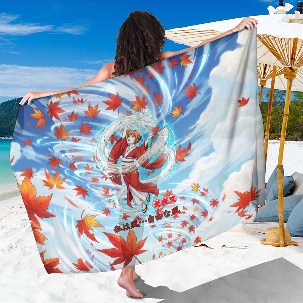 Kagura Inuyasha Series Sarong Wind Spirit Anime Style with Autumn Maple Leaves