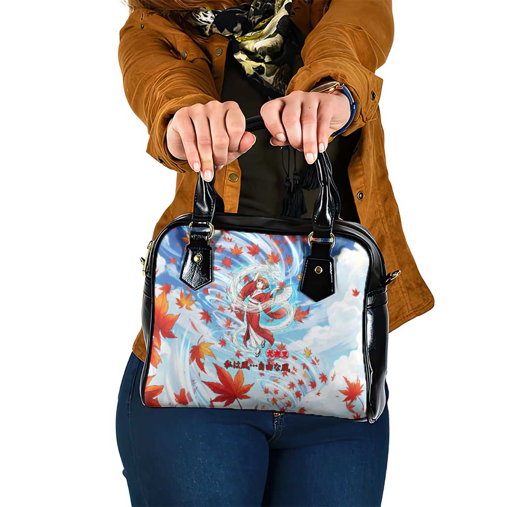 Kagura Inuyasha Series Shoulder Handbag Wind Spirit Anime Style with Autumn Maple Leaves