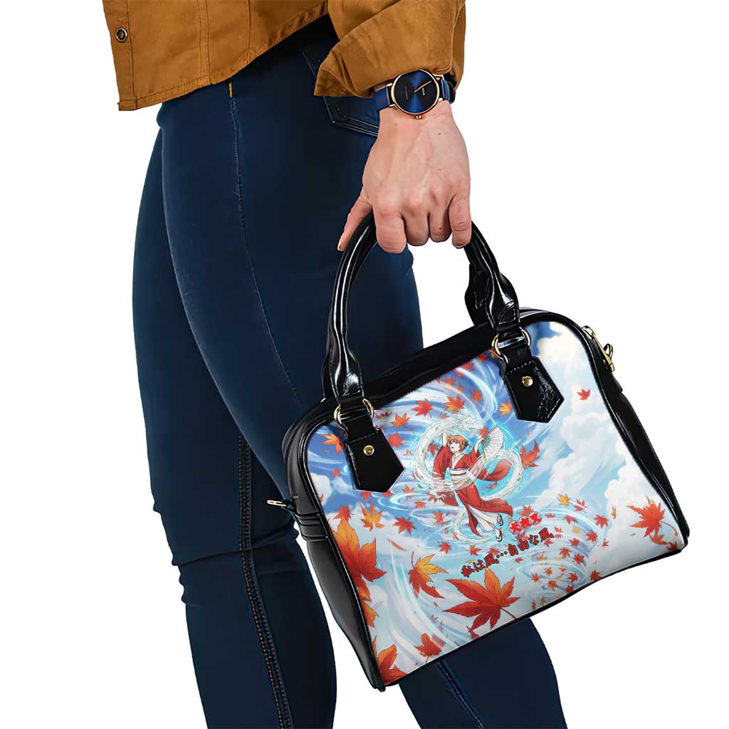 Kagura Inuyasha Series Shoulder Handbag Wind Spirit Anime Style with Autumn Maple Leaves
