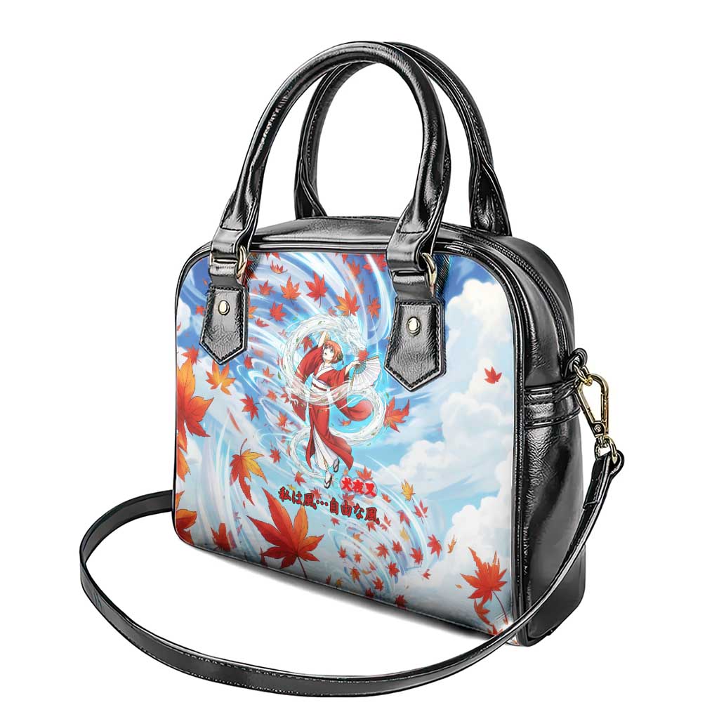Kagura Inuyasha Series Shoulder Handbag Wind Spirit Anime Style with Autumn Maple Leaves