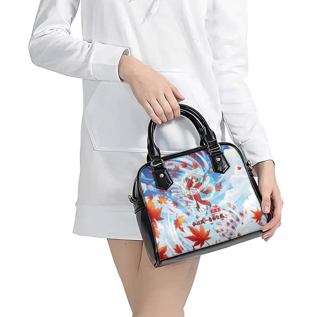 Kagura Inuyasha Series Shoulder Handbag Wind Spirit Anime Style with Autumn Maple Leaves