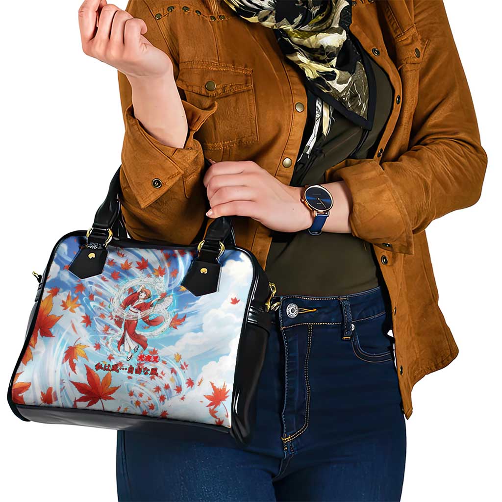 Kagura Inuyasha Series Shoulder Handbag Wind Spirit Anime Style with Autumn Maple Leaves