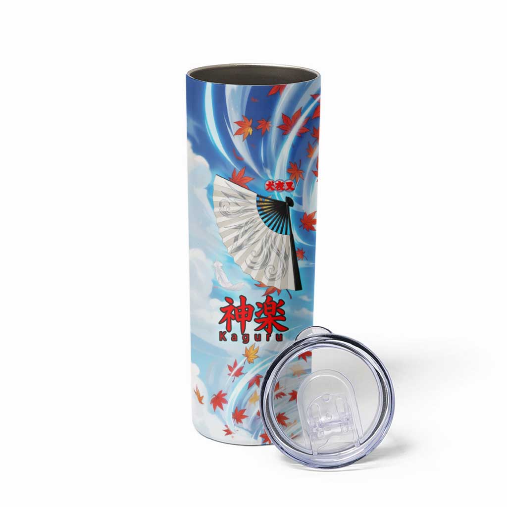 Kagura Inuyasha Series Skinny Tumbler Wind Spirit Anime Style with Autumn Maple Leaves