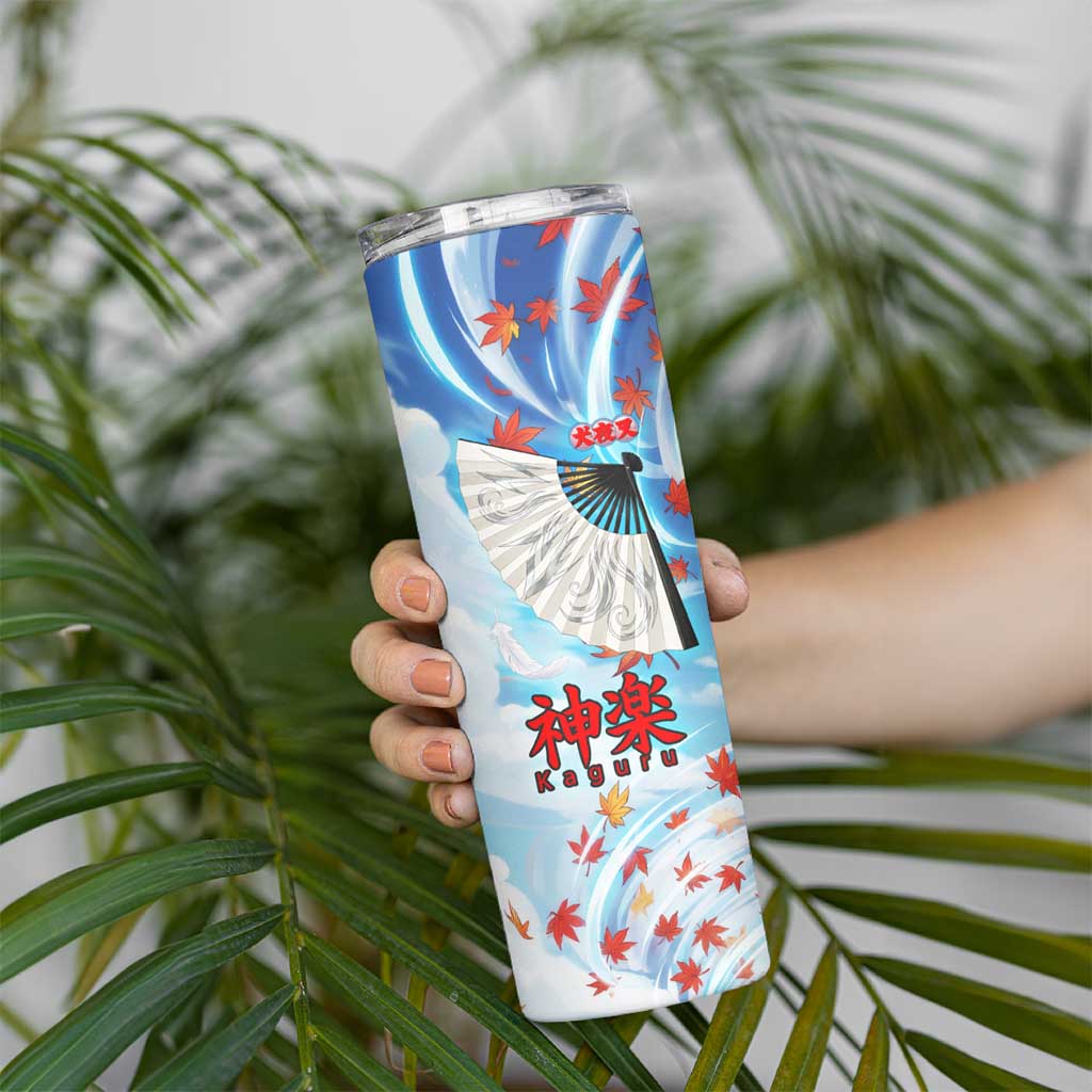 Kagura Inuyasha Series Skinny Tumbler Wind Spirit Anime Style with Autumn Maple Leaves