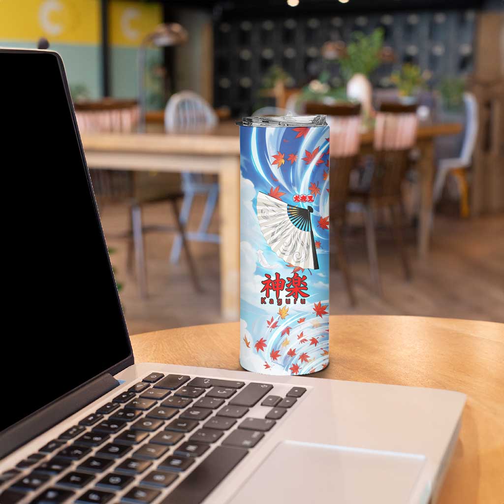 Kagura Inuyasha Series Skinny Tumbler Wind Spirit Anime Style with Autumn Maple Leaves