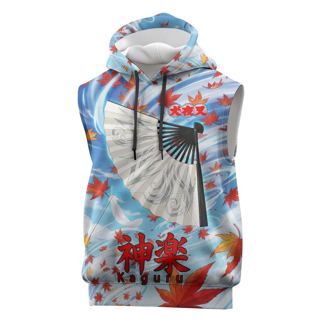 Kagura Inuyasha Series Sleeveless Hoodie Wind Spirit Anime Style with Autumn Maple Leaves