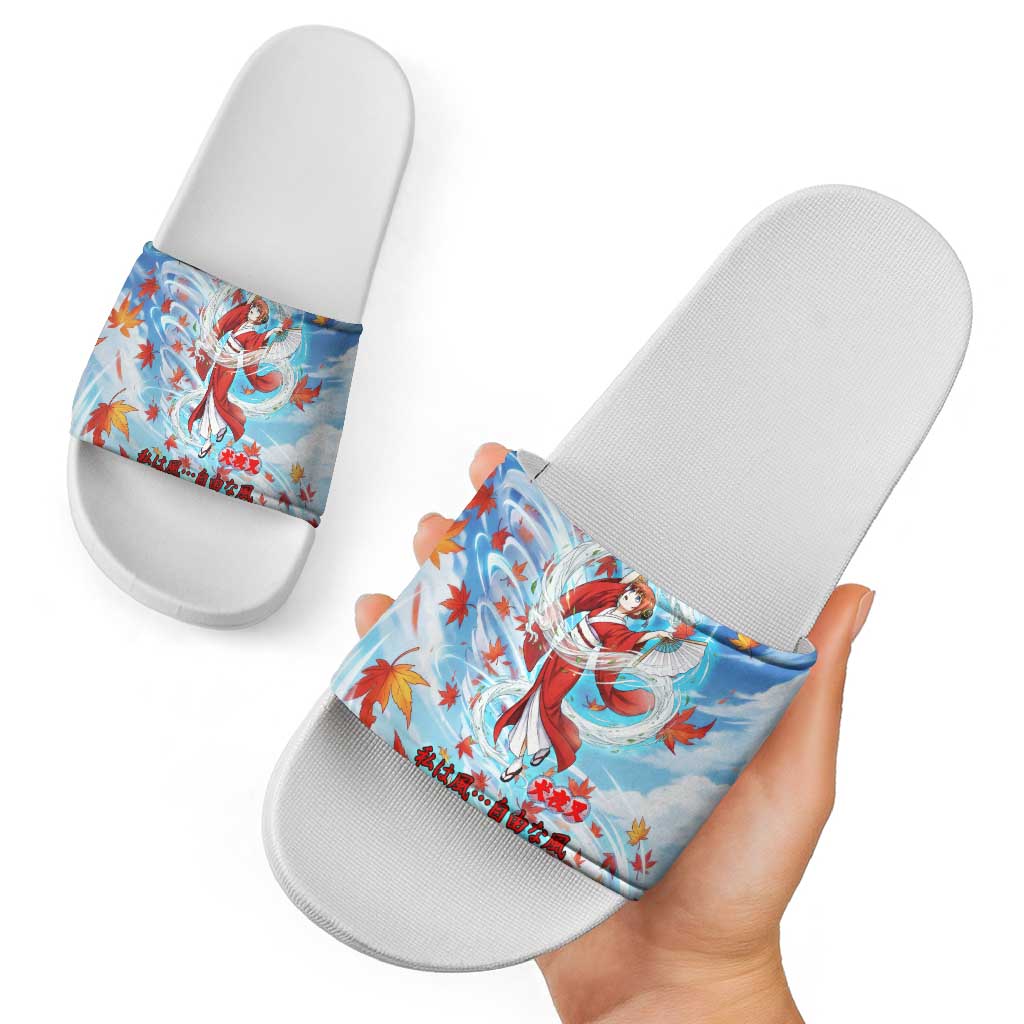 Kagura Inuyasha Series Slide Sandals Wind Spirit Anime Style with Autumn Maple Leaves
