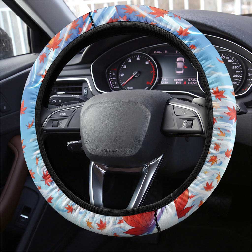Kagura Inuyasha Series Steering Wheel Cover Wind Spirit Anime Style with Autumn Maple Leaves