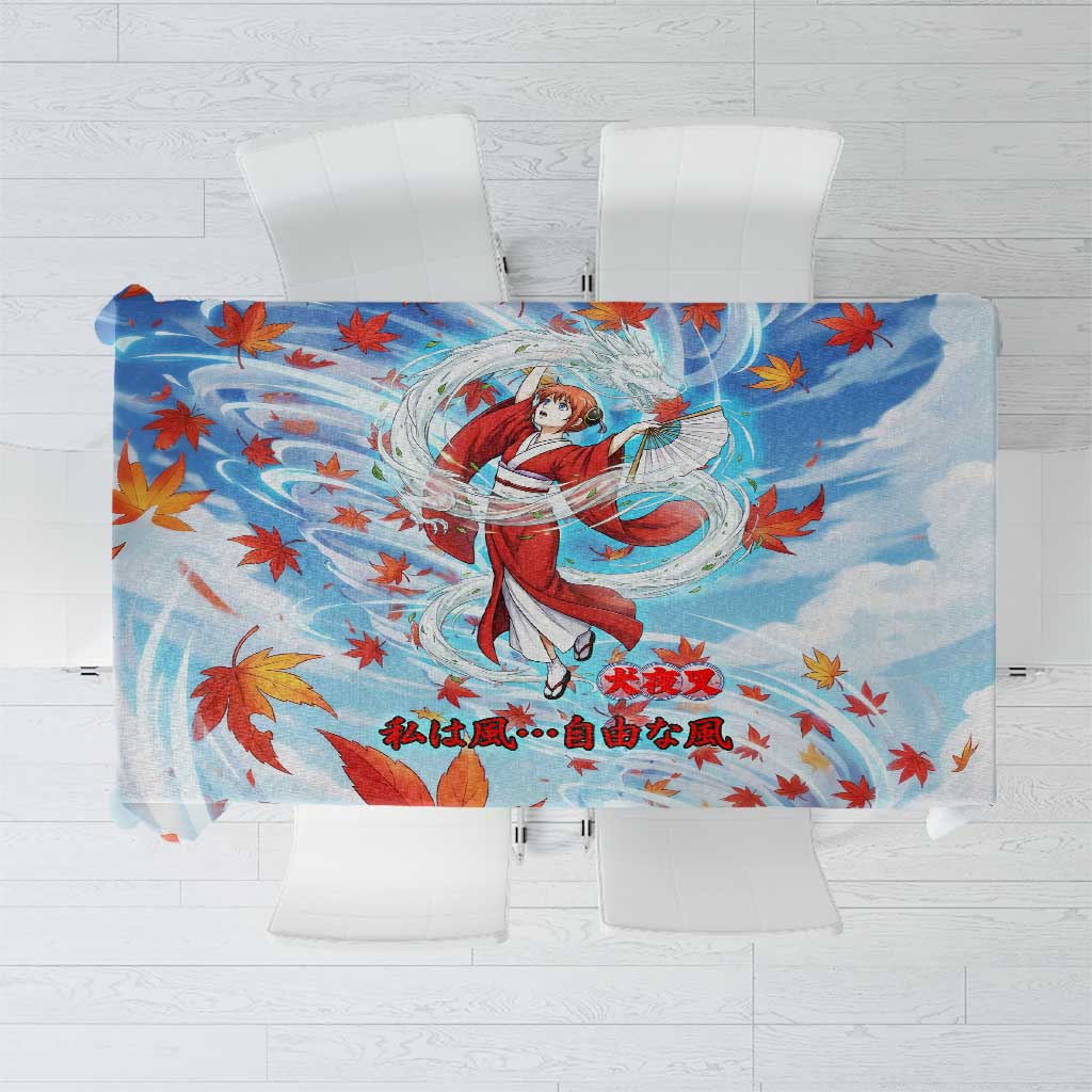 Kagura Inuyasha Series Tablecloth Wind Spirit Anime Style with Autumn Maple Leaves