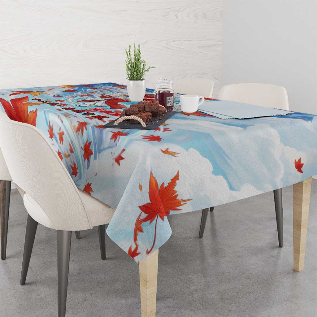 Kagura Inuyasha Series Tablecloth Wind Spirit Anime Style with Autumn Maple Leaves