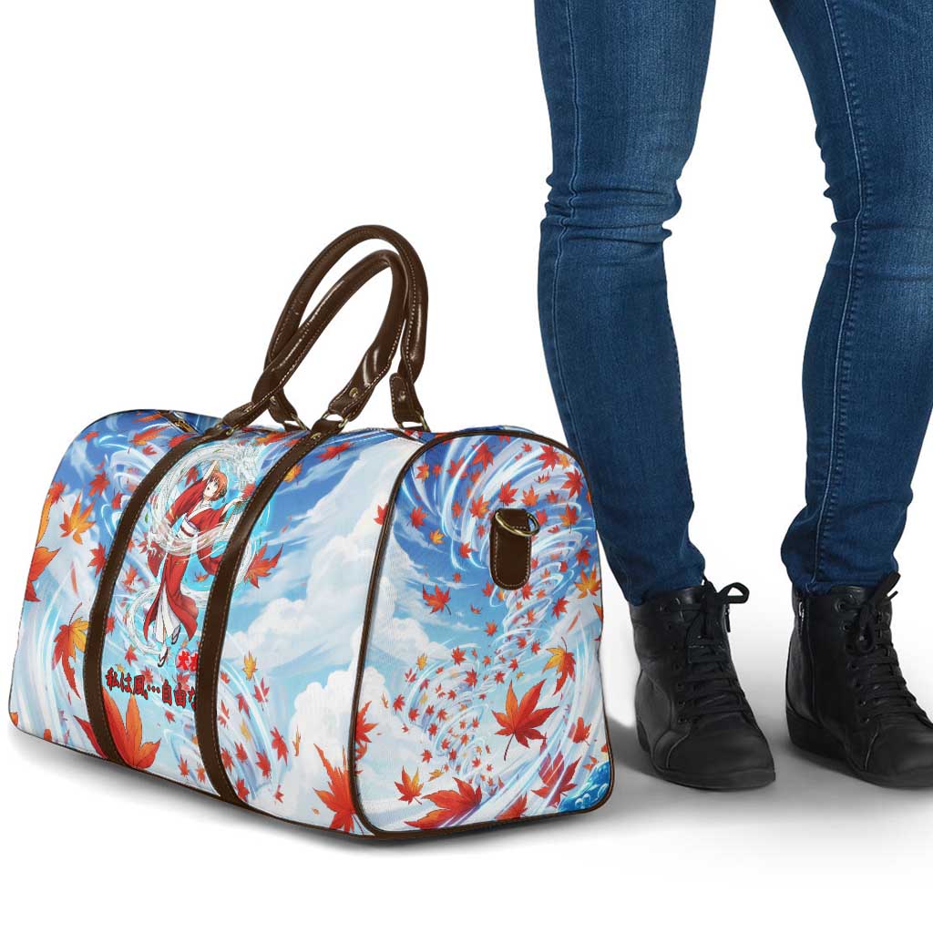 Kagura Inuyasha Series Travel Bag Wind Spirit Anime Style with Autumn Maple Leaves
