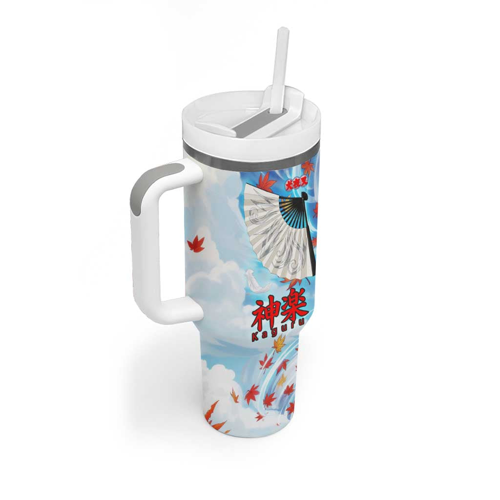 Kagura Inuyasha Series Tumbler With Handle Wind Spirit Anime Style with Autumn Maple Leaves