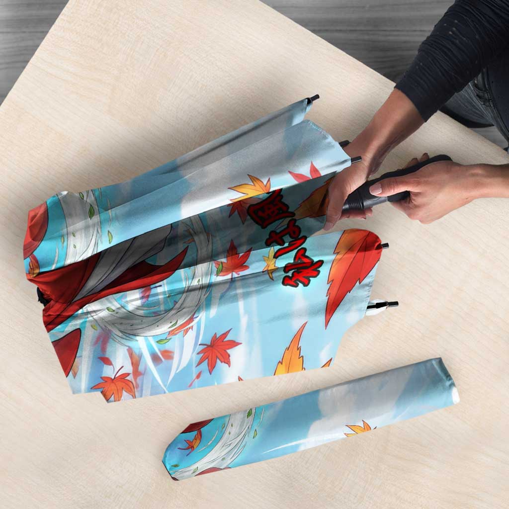 Kagura Inuyasha Series Umbrella Wind Spirit Anime Style with Autumn Maple Leaves